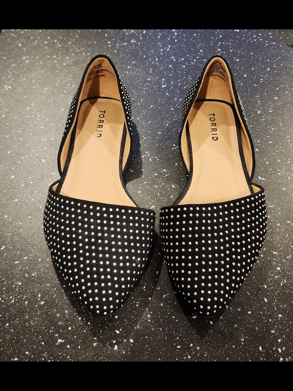 Torrid Black Studded Pointed Toe Flats